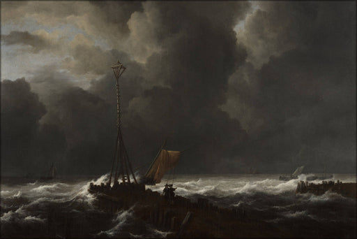 Poster, Many Sizes Available; Jacob Van Ruisdael Rough Sea At A Jetty