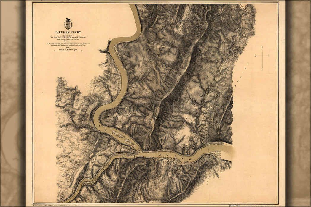 Poster, Many Sizes Available; Map Of Harpers Ferry 1863