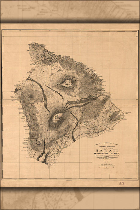 Poster, Many Sizes Available; Map Of Hawaii Big Island, Hawaiian Islands 1886