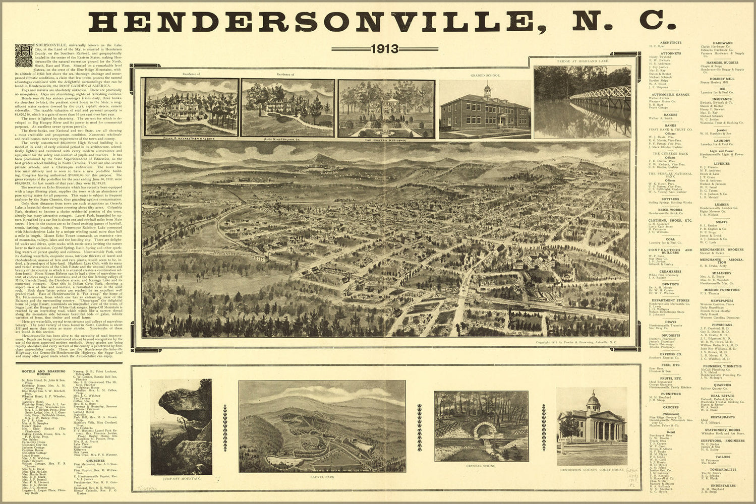 Poster, Many Sizes Available; Map Of Hendersonville, North Carolina 1913