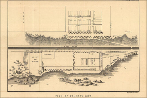 Poster, Many Sizes Available; Map Of Potomac River, Chesapeake And Ohio Canal, 1836