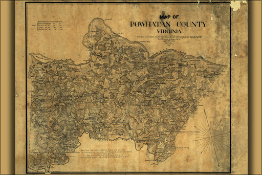 Poster, Many Sizes Available; Map Of Powhatan County, Virginia 1864