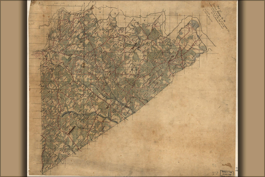 Poster, Many Sizes Available; Map Of Prince George Co., Virginia 1864