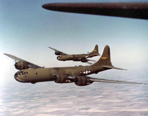 Poster, Many Sizes Available; Rare Color Photograph Of Olive-Drab Painted B-29 Superfortress