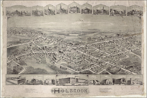 Poster, Many Sizes Available; Map Of Holbrook, Massachusetts, 1892