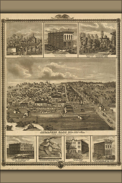 Poster, Many Sizes Available; Birdseye View Map Of Atlantic Iowa 1875