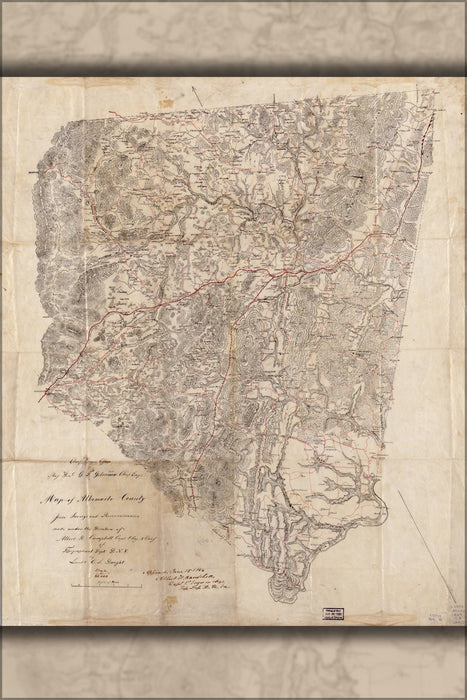 Poster, Many Sizes Available; Map Of Albemarle County Virginia 1864 P2