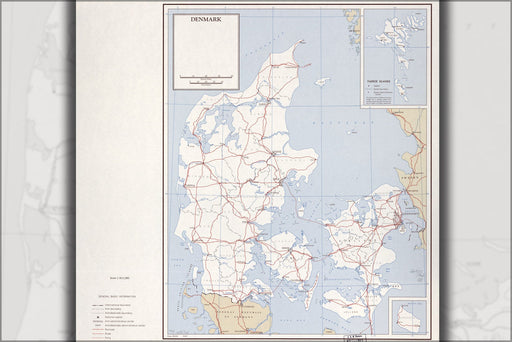 Poster, Many Sizes Available; Cia Map Of Denmark 1962