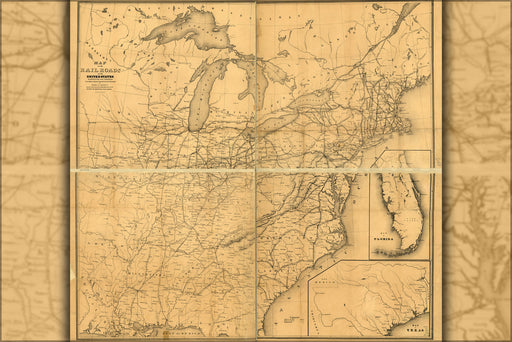 Poster, Many Sizes Available; Map Of Railroads In The United States Of America 1852