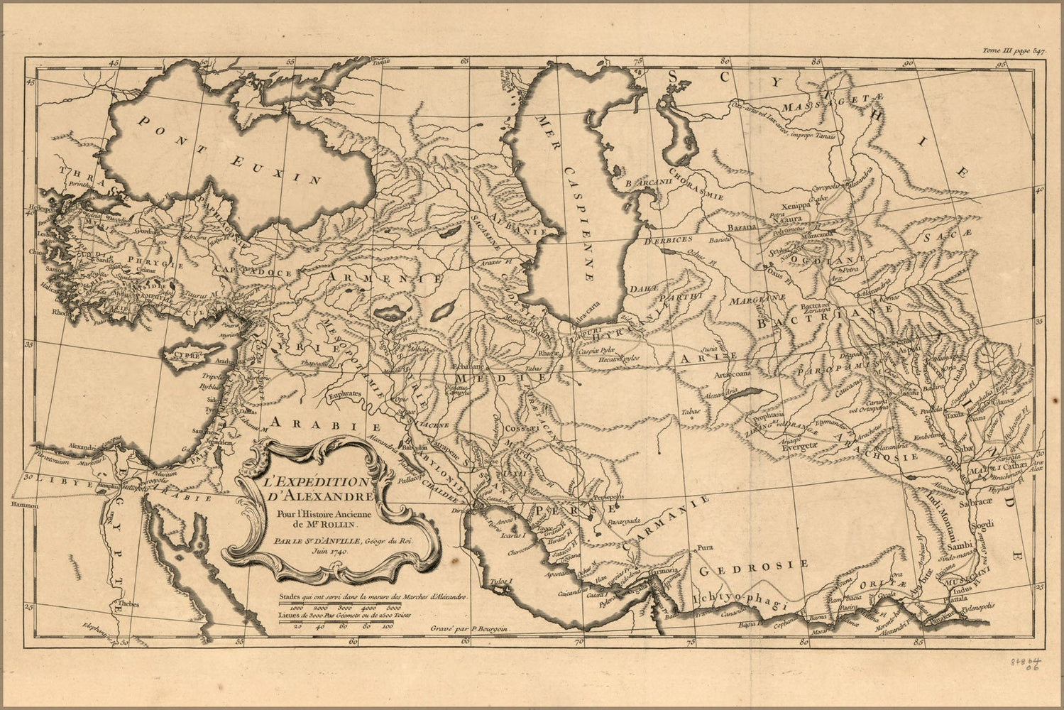 Poster, Many Sizes Available; Map Of Alexander The Great Pub 1740 In French