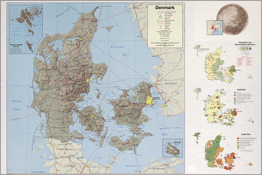 Poster, Many Sizes Available; Cia Map Of Denmark 1974 P1