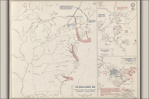 Poster, Many Sizes Available; Map Of Revolutionary War Boston, 1775-1776