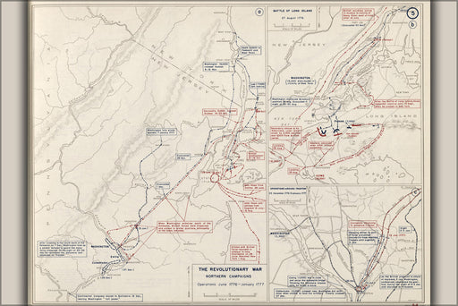 Poster, Many Sizes Available; Map Of Revolutionary War New York And Trenton, 1776-1777