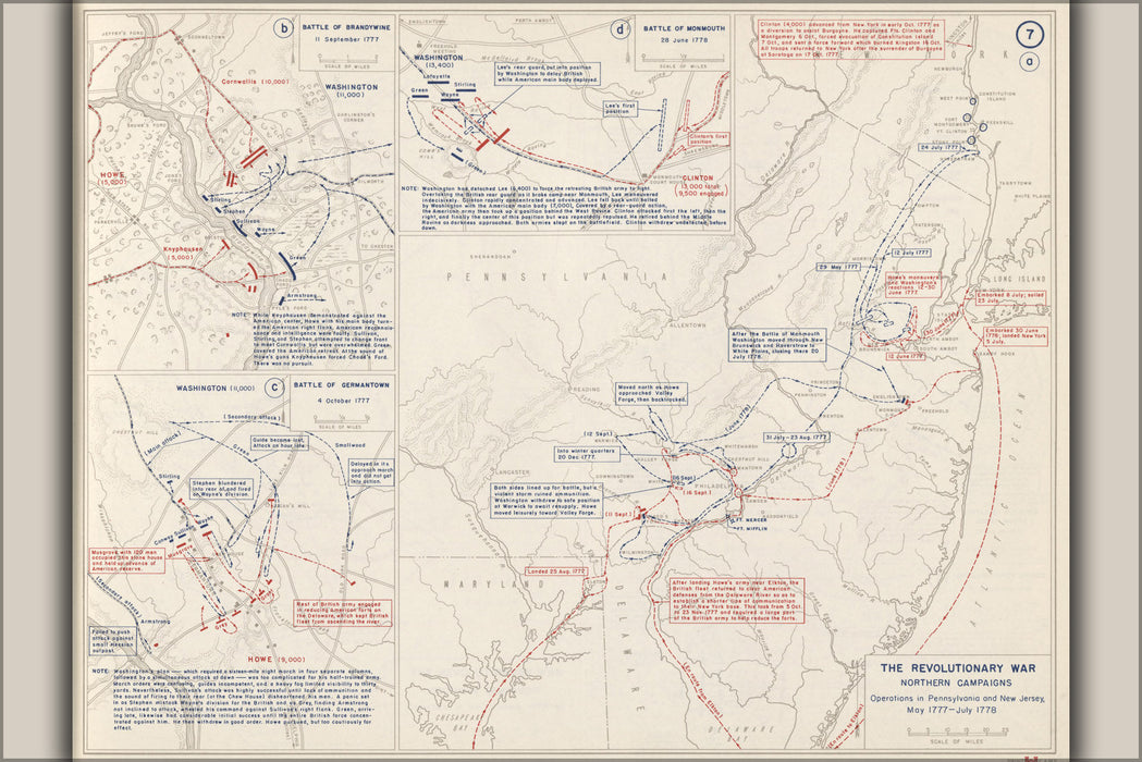 Poster, Many Sizes Available; Map Of Revolutionary War Pennsylvania New Jersey