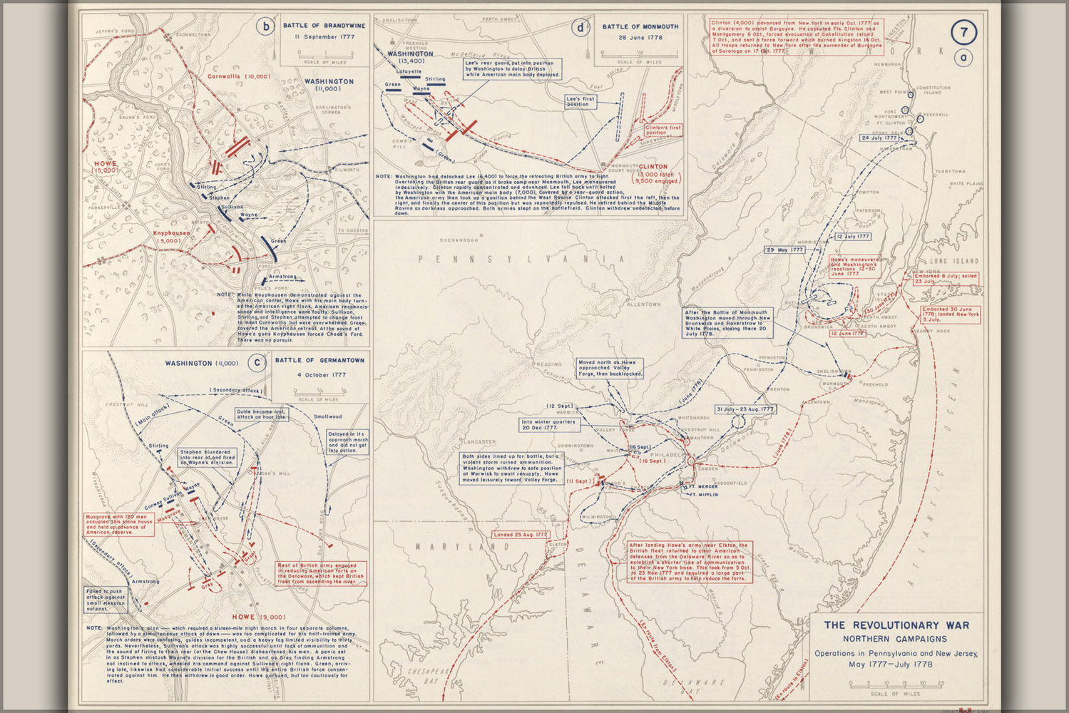 Poster, Many Sizes Available; Map Of Revolutionary War Pennsylvania New Jersey