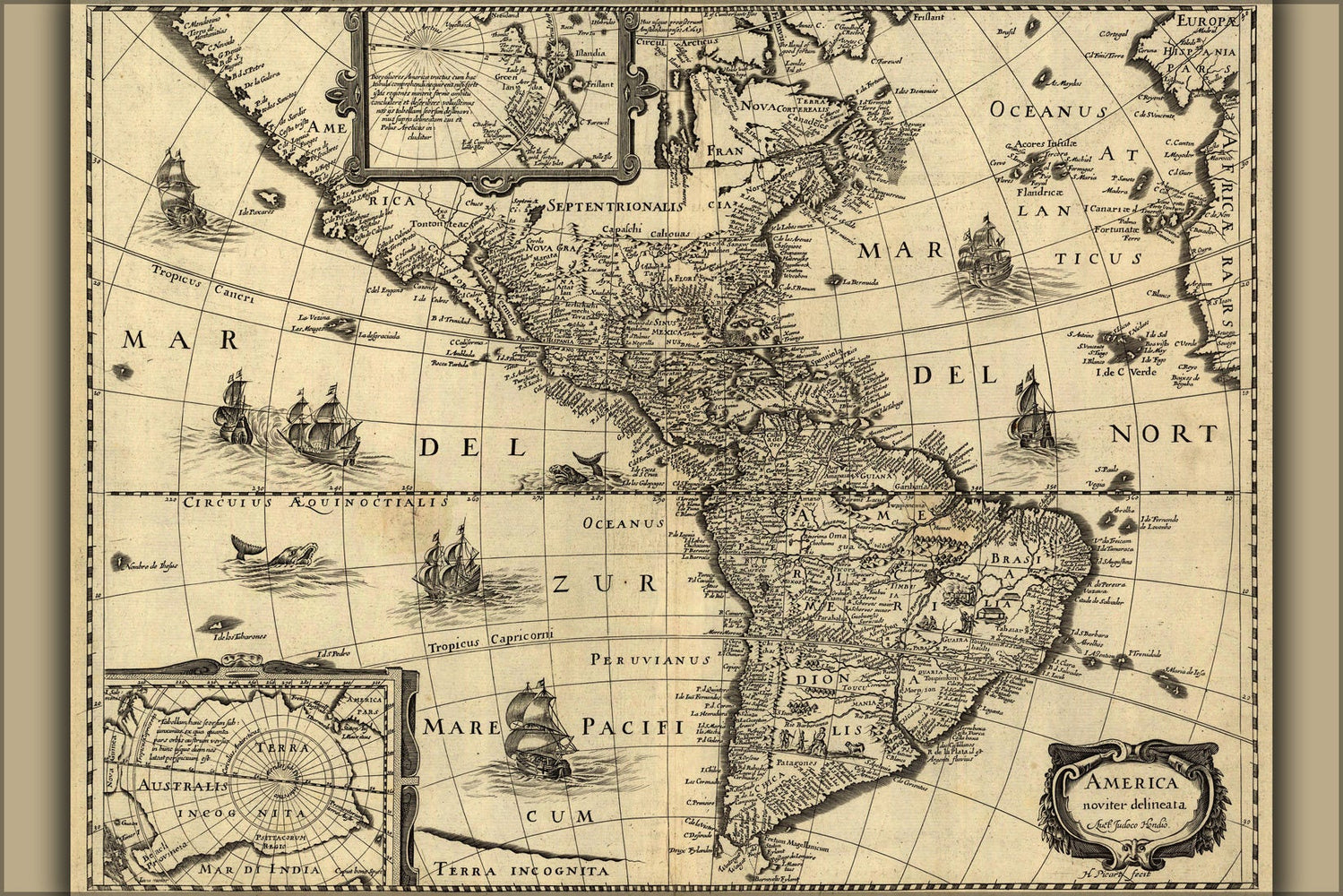 Poster, Many Sizes Available; Map Of America 1637