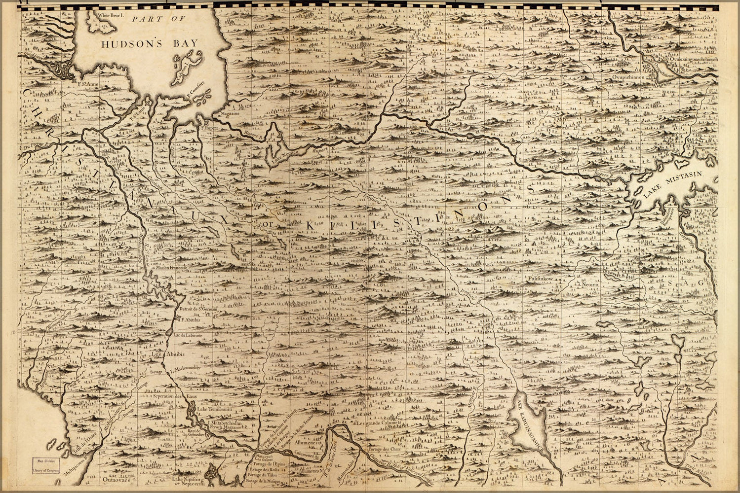 Poster, Many Sizes Available; Map Of Hudson Bay Region Canada 1733