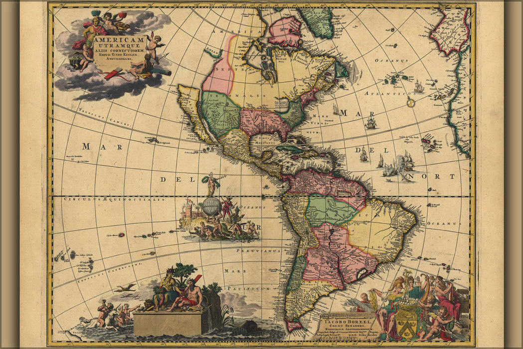 Poster, Many Sizes Available; Map Of America Pre United States 17Th Cent