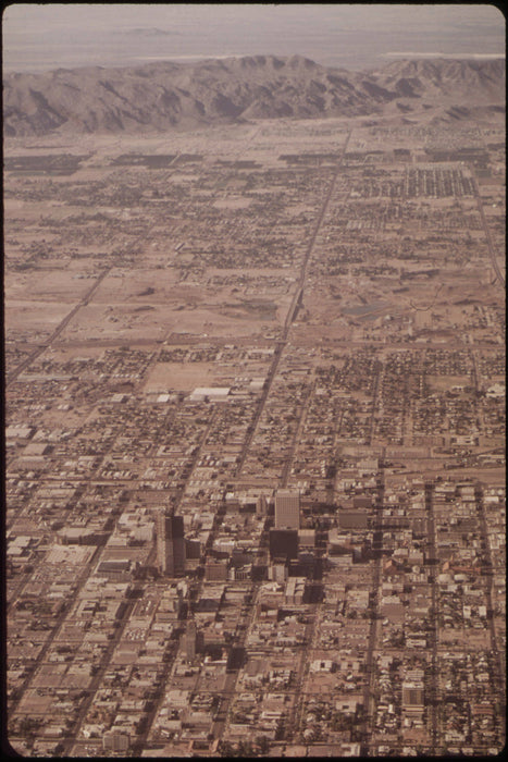 Poster, Many Sizes Available; Aerial Of Phoenix, Arizona. From The Documerica 1 Exhibition For Other Images In This Assignment, See Fiche Nu