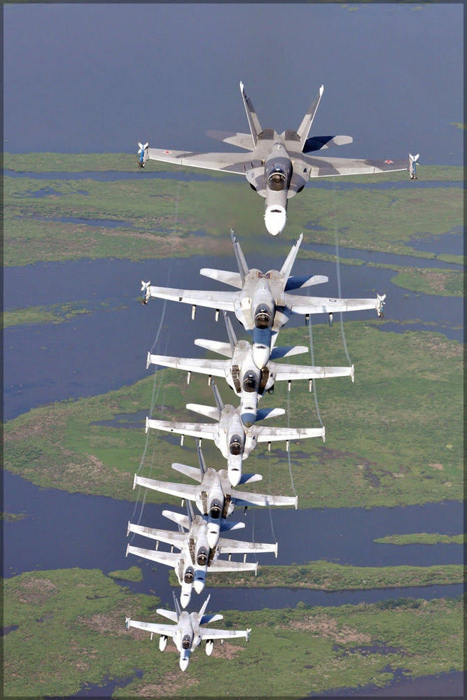 Poster, Many Sizes Available; F-18 F-A-18 Hornets Assigned The River Rattlers, Strike Fighter Squadron (Vfa) 204