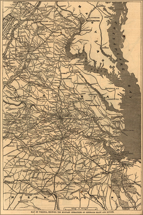 Poster, Many Sizes Available; Map Of Richmond, Virginia Area 1864