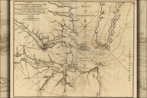 Poster, Many Sizes Available; Revolutionary War Map Of Chesapeake Bay