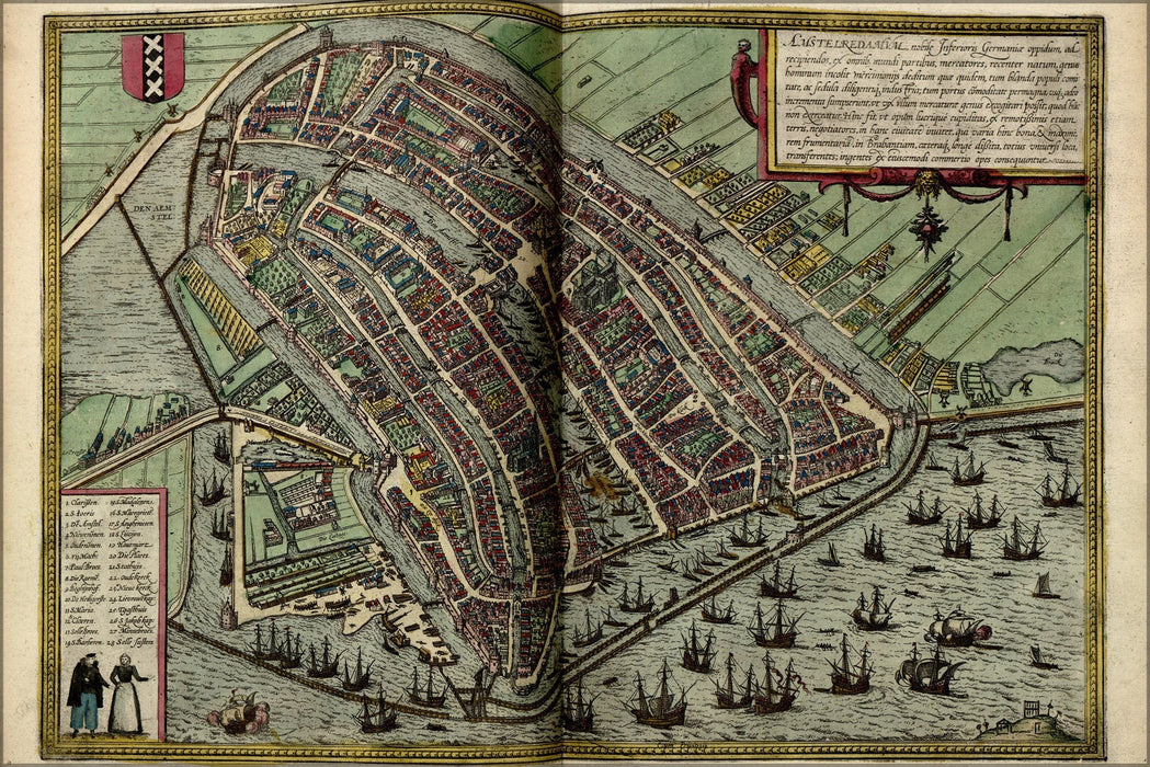 Poster, Many Sizes Available; Map Of Amsterdam 1612