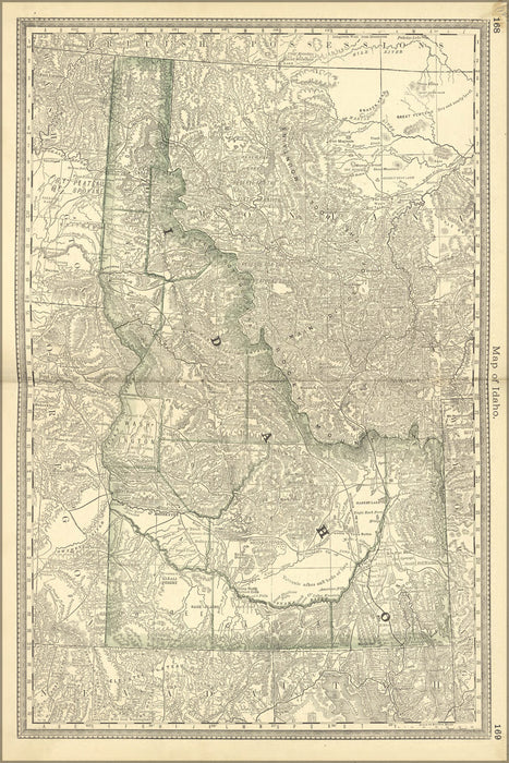 Poster, Many Sizes Available; Map Of Idaho 1881