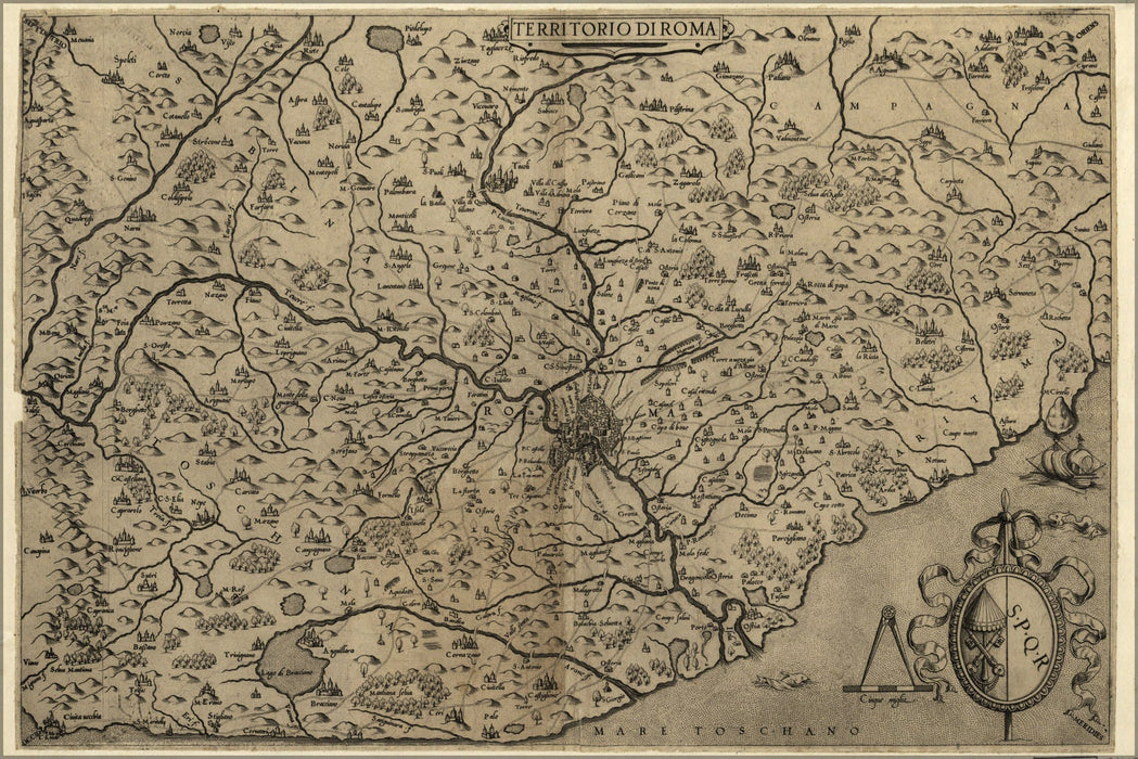 Poster, Many Sizes Available; Map Of Rome, Italy 1575