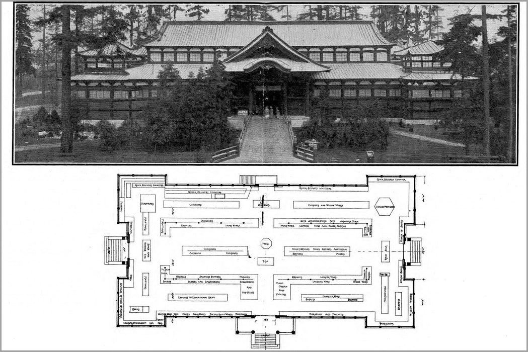 Poster, Many Sizes Available; Japan Exhibits Building Alaska Yukon Pacific Exposition, Seattle 1909 Page 12 13 Floorplan