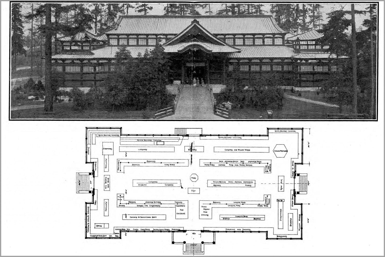 Poster, Many Sizes Available; Japan Exhibits Building Alaska Yukon Pacific Exposition, Seattle 1909 Page 12 13 Floorplan