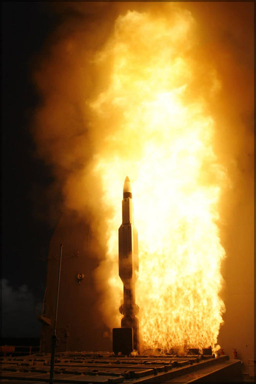 Poster, Many Sizes Available; Rim-161 Sm-3 Missile Standard Missile 3 Is Launched From Uss Lake Erie (Cg 70) P1