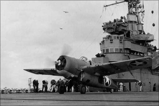 Poster, Many Sizes Available; Navy Grumman F4F-4 Wildcat Uss Ranger (Cv-4) 1942