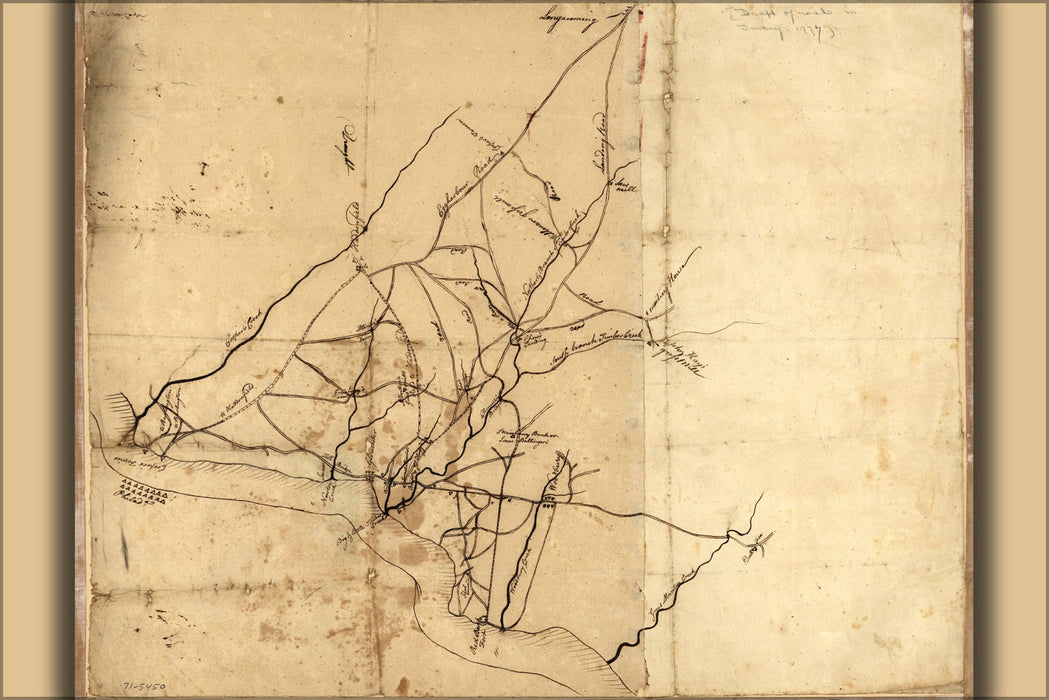 Poster, Many Sizes Available; Road Map Camden & Gloucester New Jersey 1777