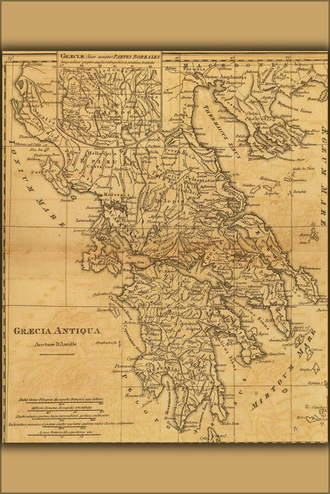 Poster, Many Sizes Available; Map Of Ancient Greece C1814 By M&#39;Dermut