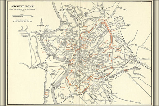 Poster, Many Sizes Available; Map Of Ancient Rome, Italy During Roman Empire