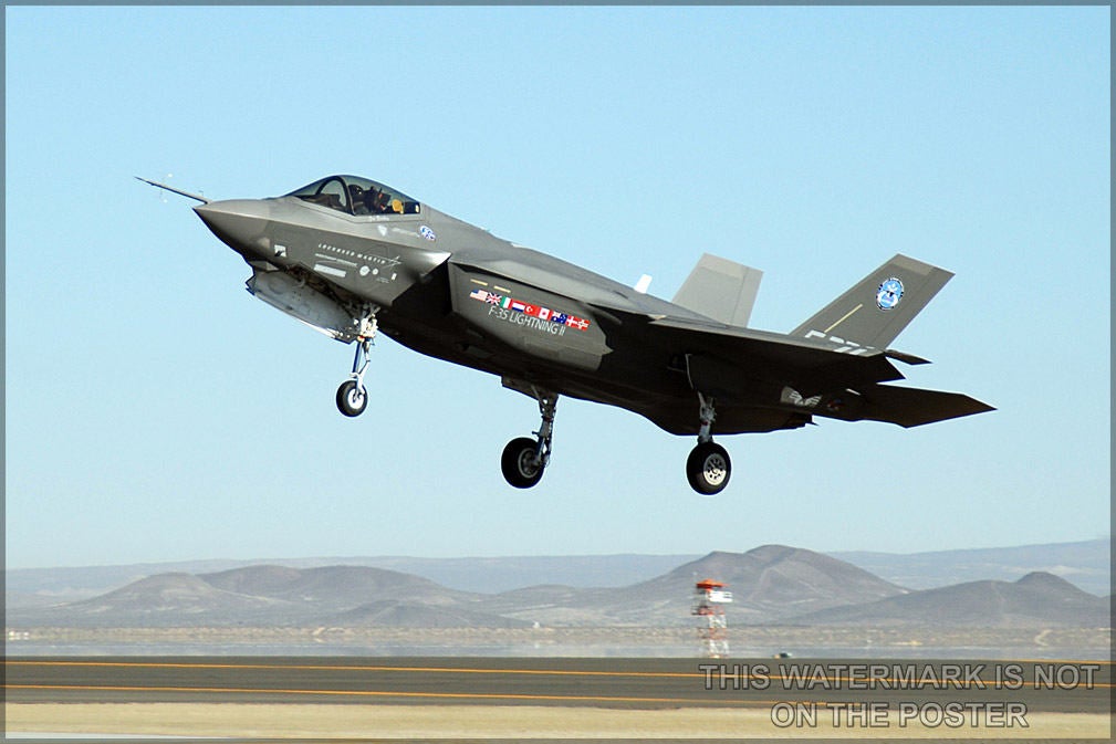 Poster, Many Sizes Available; F-35 Lightning Ii  Joint Strike Fighter P1 Marked Aa-1, Lands Oct. 23 At Edwards Air Force Base