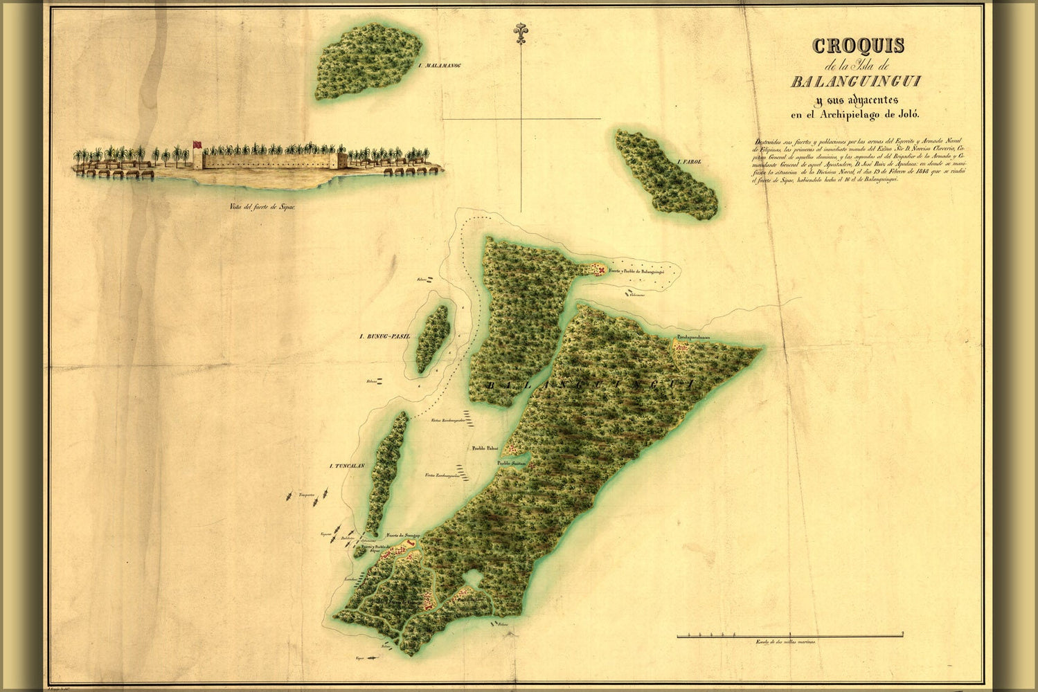 Poster, Many Sizes Available; Map Of Samales Group, Philippines 1848 In French