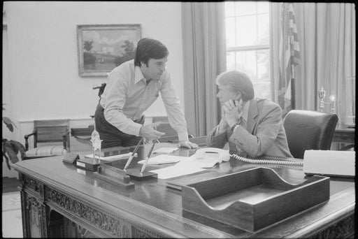 Poster, Many Sizes Available; Hamilton Jordan Consults With Jimmy Carter In The Oval Office. Nara 175968