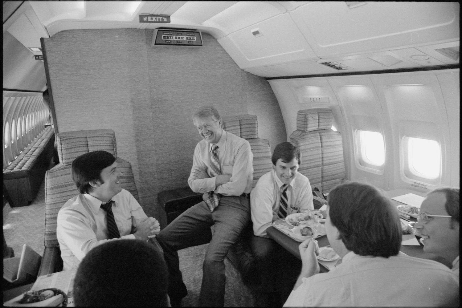 Poster, Many Sizes Available; Hamilton Jordan, Jimmy Carter And Other White House Staff Aboard Air Force One. Nara 175584