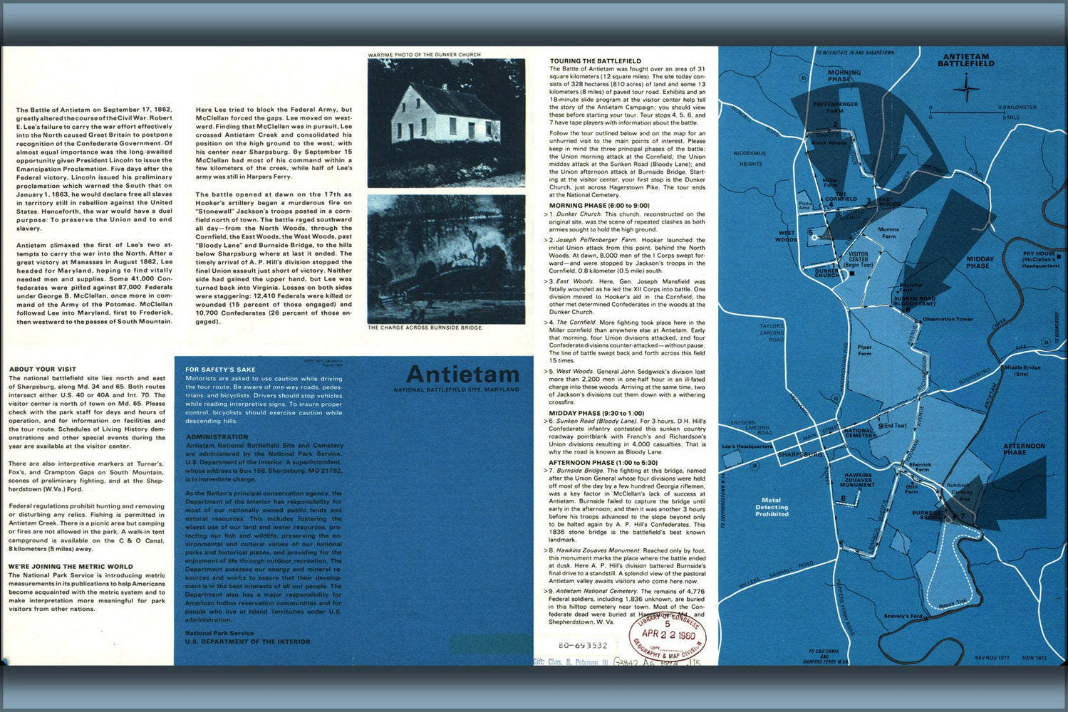 Poster, Many Sizes Available; Map Of Antietam Battle Field Site, Maryland 1978