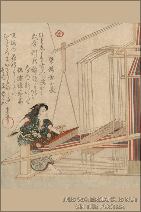 Poster, Many Sizes Available; Japanese Weaving C1820 Hataori (Weaving) Woodcut Print