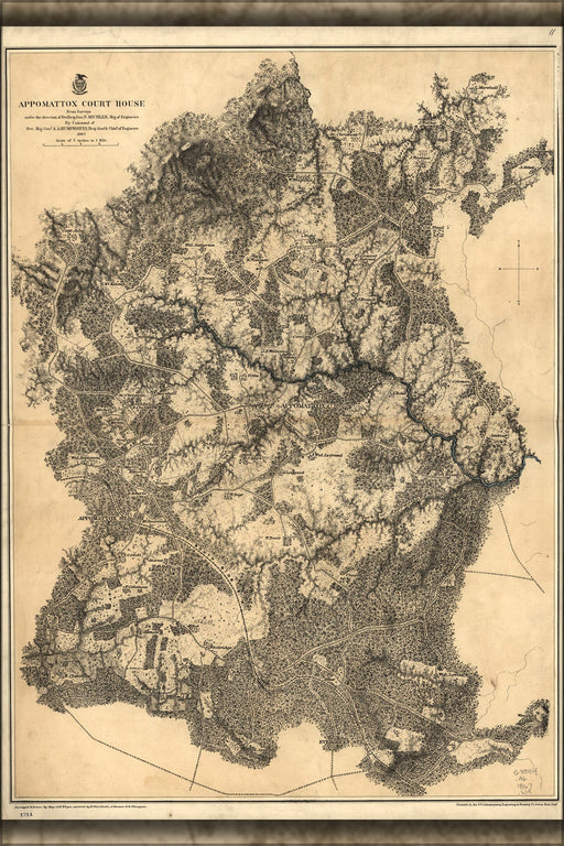 Poster, Many Sizes Available; Map Of Appomattox Court House Virginia 1865