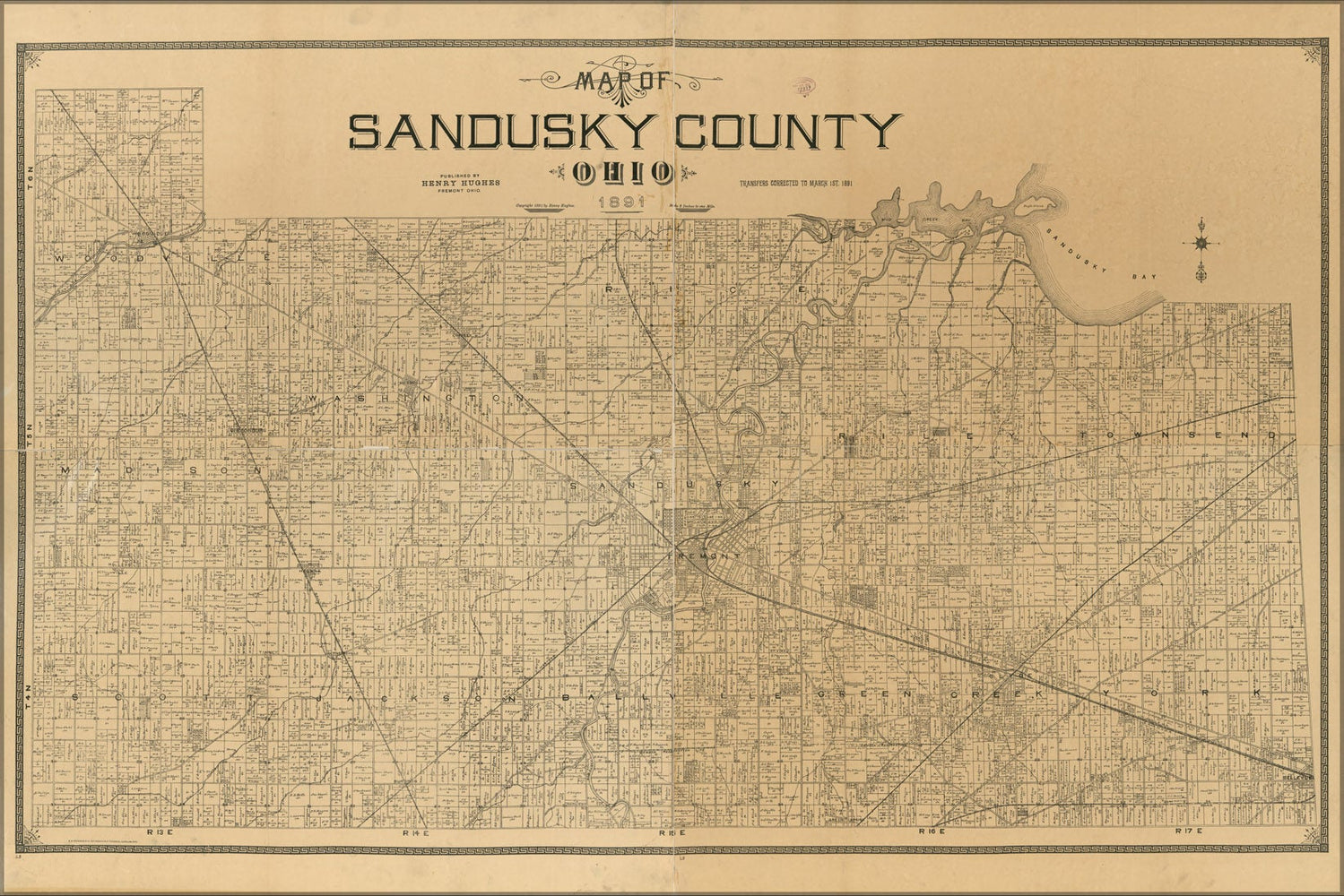 Poster, Many Sizes Available; Map Of Sandusky County, Ohio 1891