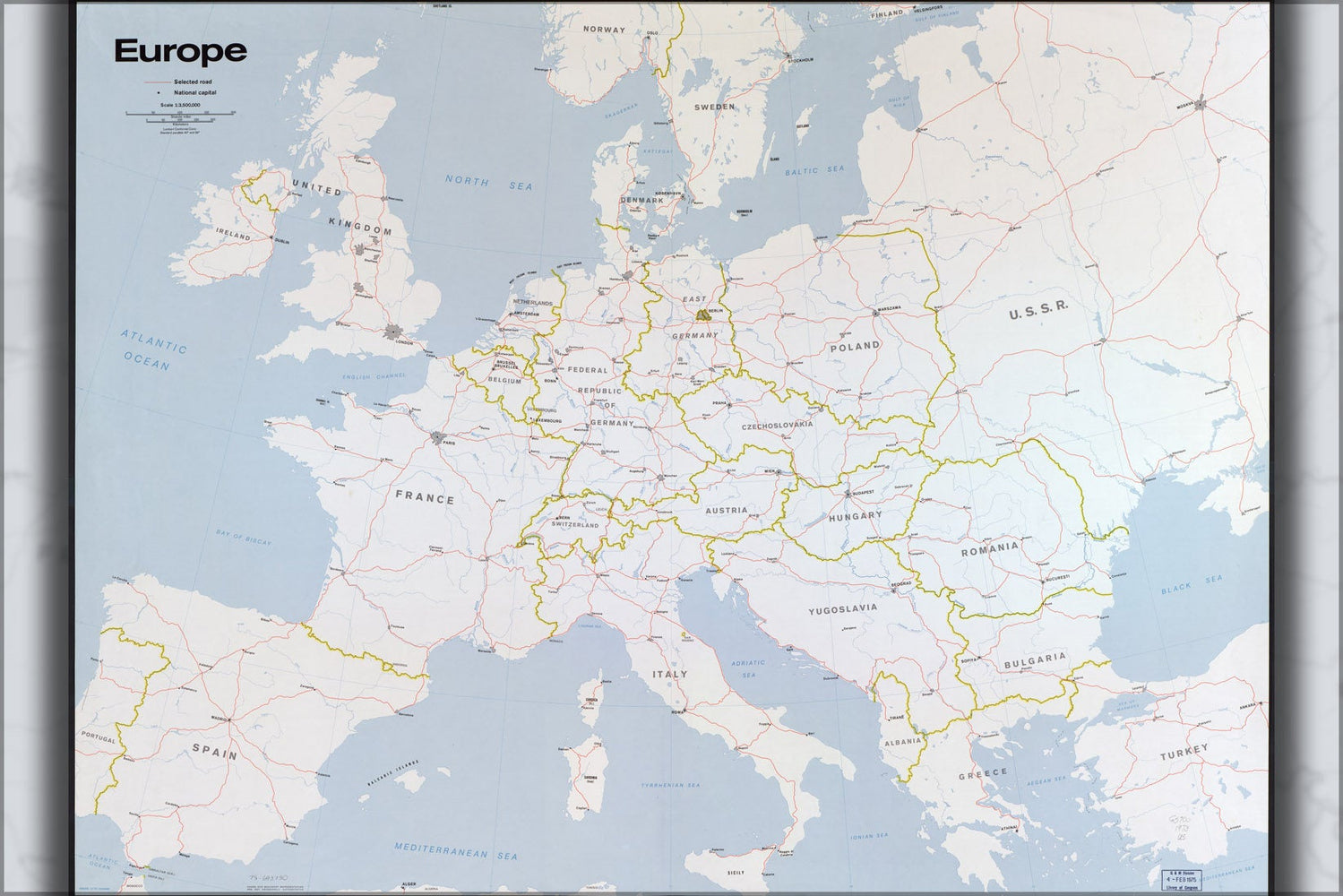 Poster, Many Sizes Available; Cia Map Of Europe 1973