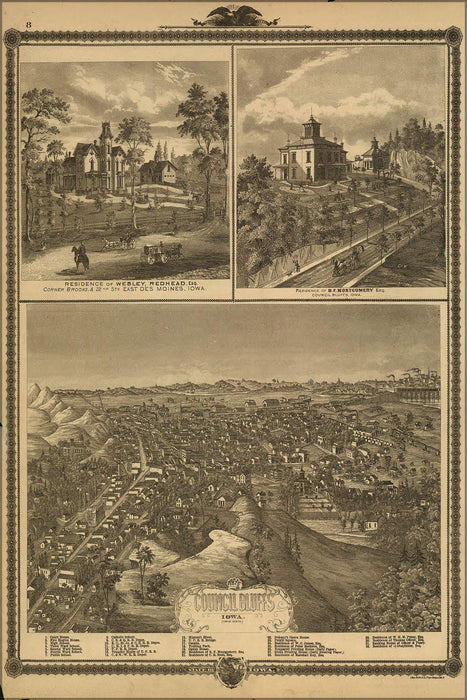 Poster, Many Sizes Available; Birdseye View Map Of Council Bluffs Iowa 1875