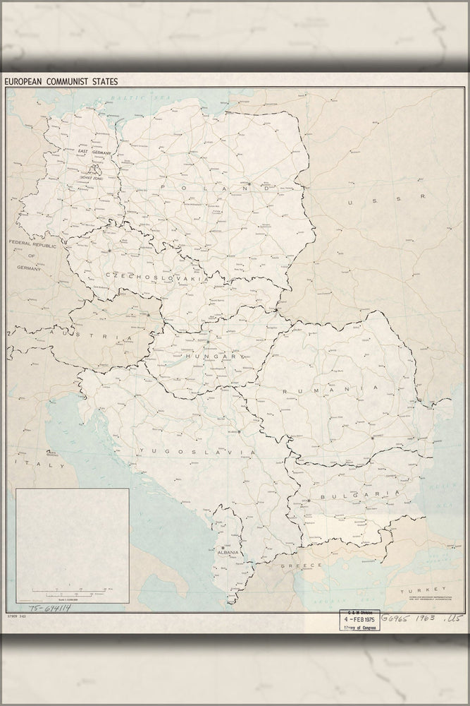 Poster, Many Sizes Available; Cia Map Of Europe Communist States 1963