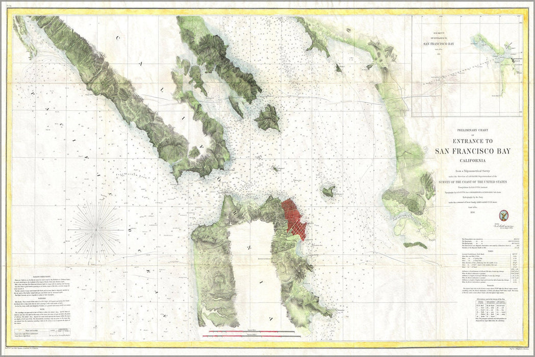 Poster, Many Sizes Available; 1856 U.S. Coast Survey Map Of San Francisco Bay And Citysanfrancisco Uscs 1856