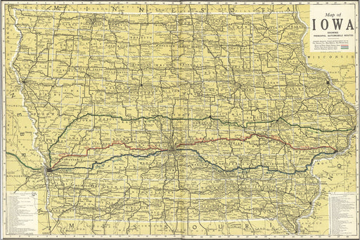 Poster, Many Sizes Available; Map Of Iowa Automobile Routes 1914