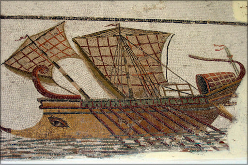 Poster, Many Sizes Available; Roman Trireme Mosaic In Tunisia